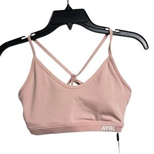 New Aybl Essential V Neck Sports‎ Bra in Dusty Pink Work Out